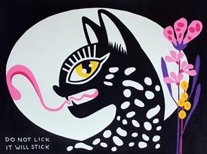 Lick-Acrylic on paper, 39x29 - 2024